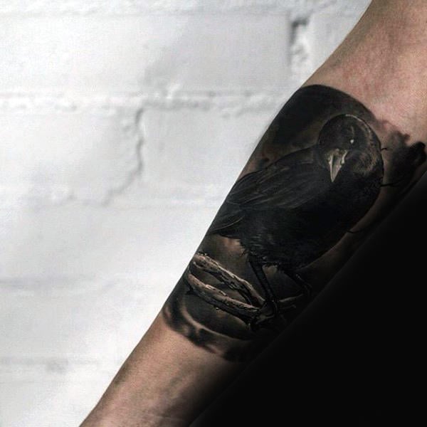 tatuaje cuervo para hombre 60