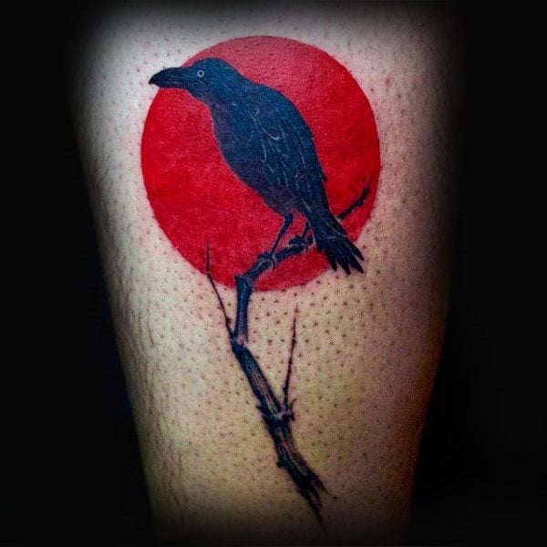 tatuaje cuervo para hombre 62