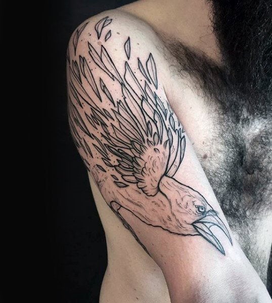 tatuaje cuervo para hombre 79