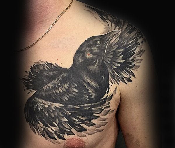 tatuaje cuervo para hombre 88