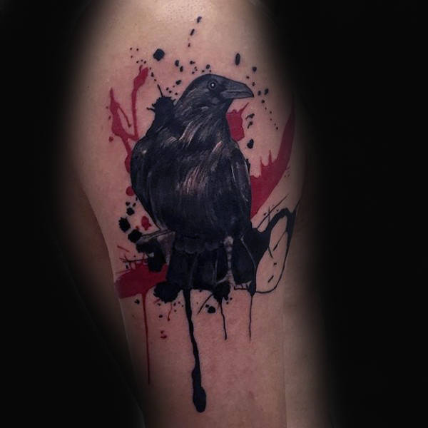tatuaje cuervo para hombre 91