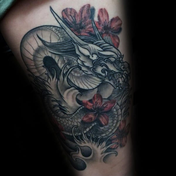 tatuaje flores del cerezo japonesas para hombre 02