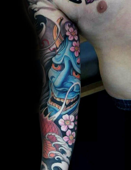 tatuaje flores del cerezo japonesas para hombre 07