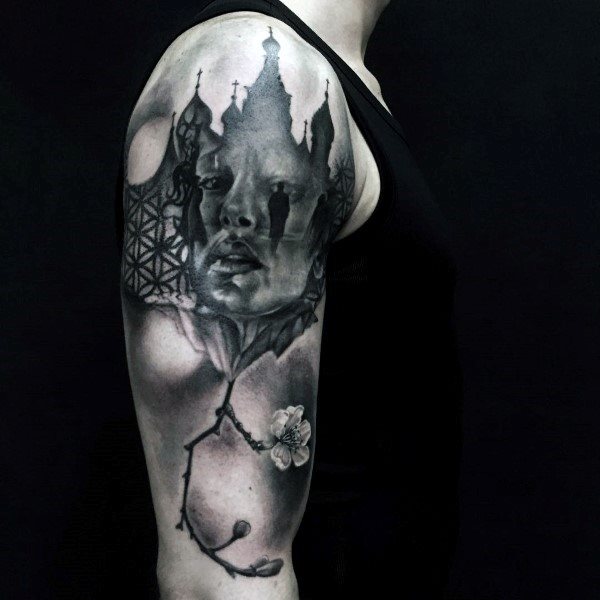 tatuaje flores del cerezo japonesas para hombre 08