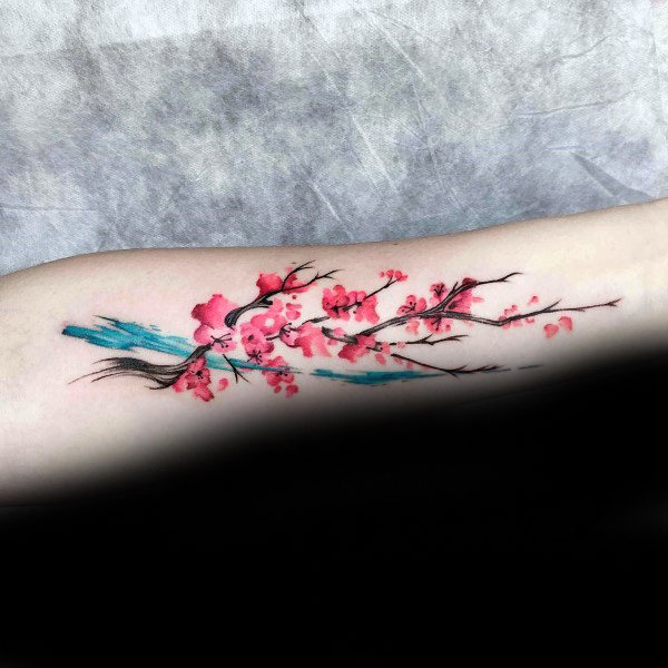 tatuaje flores del cerezo japonesas para hombre 13