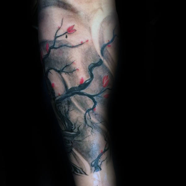 tatuaje flores del cerezo japonesas para hombre 18