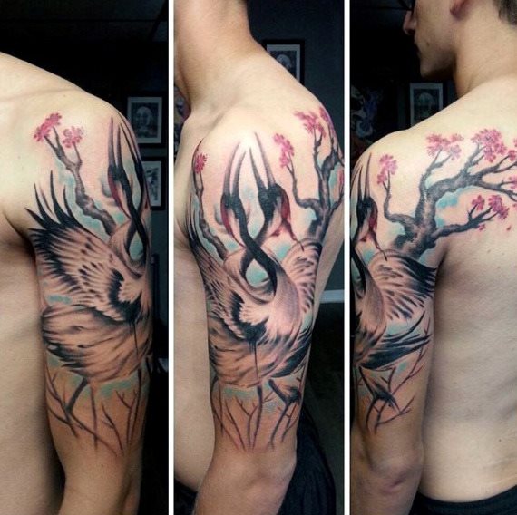 tatuaje flores del cerezo japonesas para hombre 19