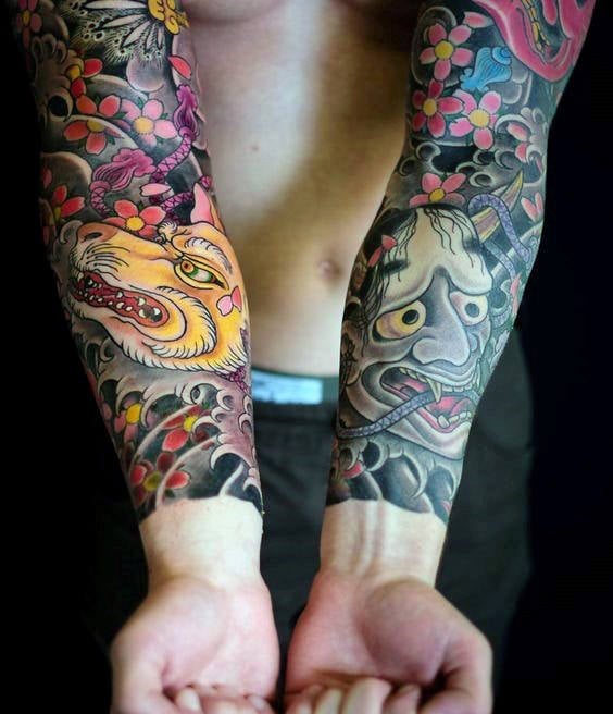 tatuaje flores del cerezo japonesas para hombre 22