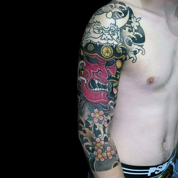 tatuaje flores del cerezo japonesas para hombre 43