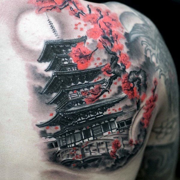 tatuaje flores del cerezo japonesas para hombre 44