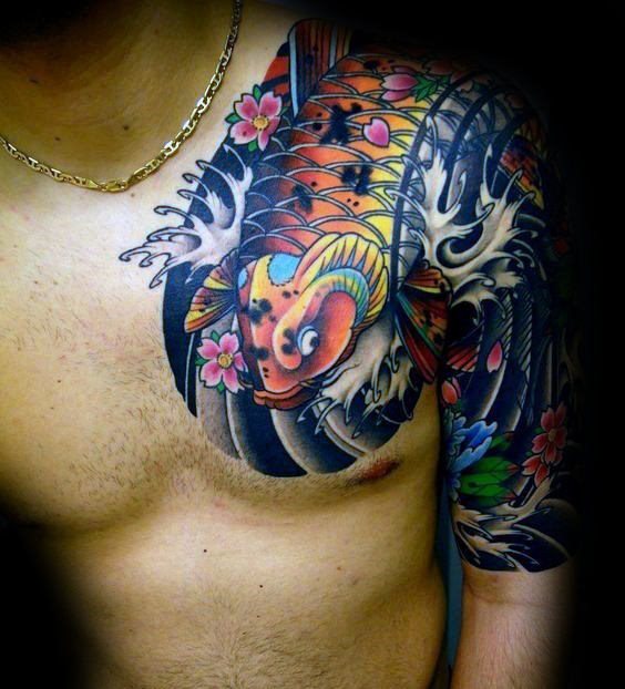 tatuaje flores del cerezo japonesas para hombre 47