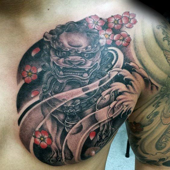 tatuaje flores del cerezo japonesas para hombre 60