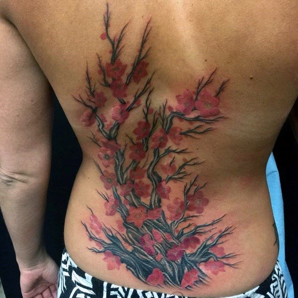 tatuaje flores del cerezo japonesas para hombre 64