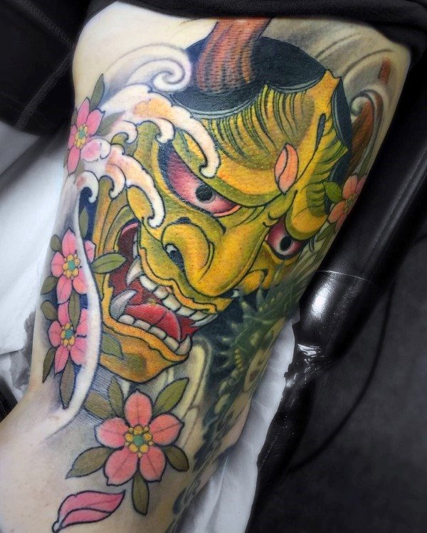 tatuaje flores del cerezo japonesas para hombre 72