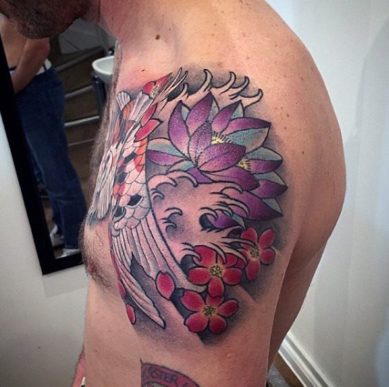 tatuaje flores del cerezo japonesas para hombre 85