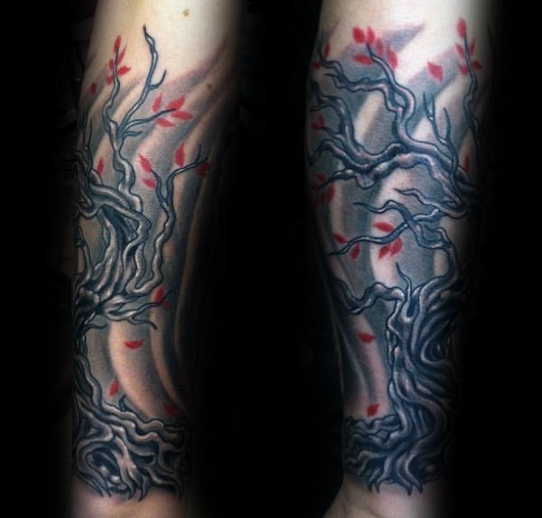 tatuaje flores del cerezo japonesas para hombre 98