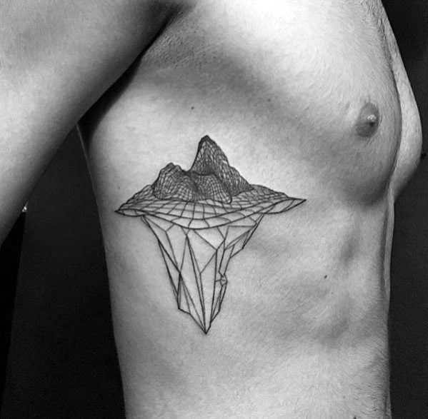 tatuaje geometrico montana para hombre 13