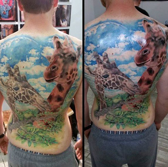 tatuaje jirafa para hombre 25