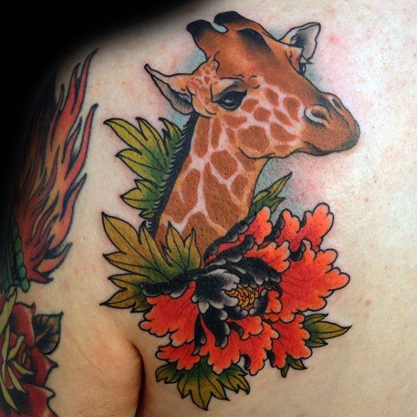 tatuaje jirafa para hombre 52