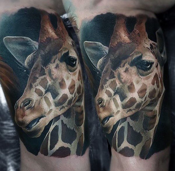 tatuaje jirafa para hombre 64