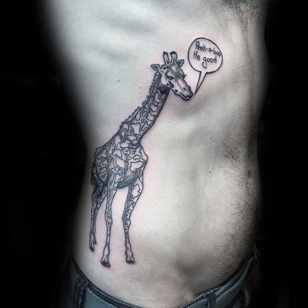 tatuaje jirafa para hombre 70