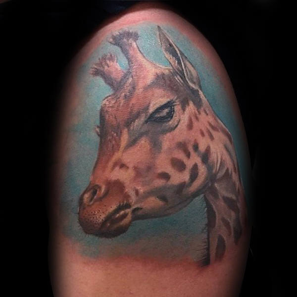 tatuaje jirafa para hombre 78