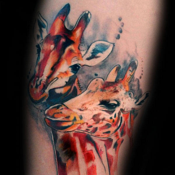 tatuaje jirafa para hombre 80