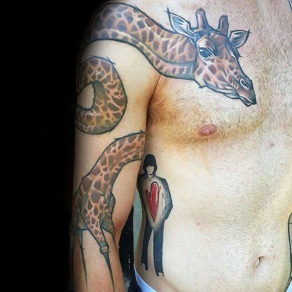 tatuaje jirafa para hombre 83