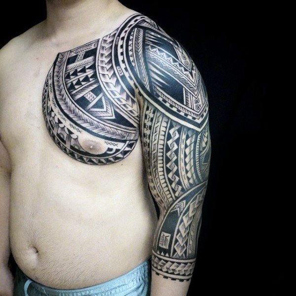 tatuaje media manga tribal para hombre 08