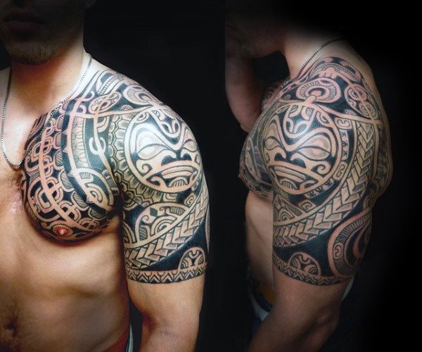 tatuaje media manga tribal para hombre 11