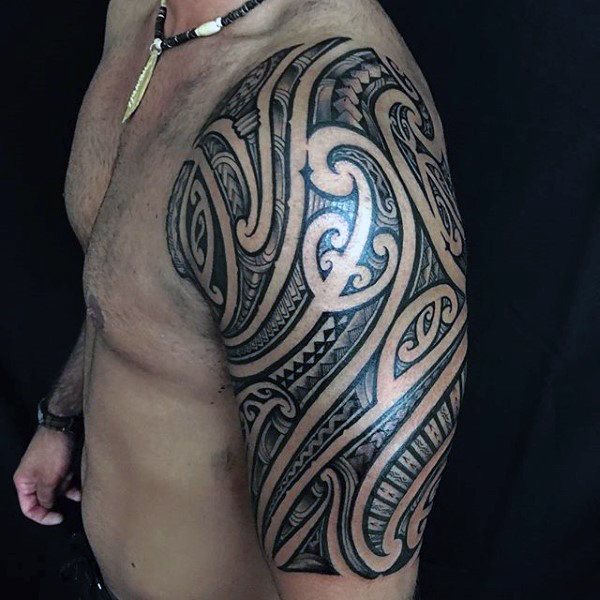 tatuaje media manga tribal para hombre 18