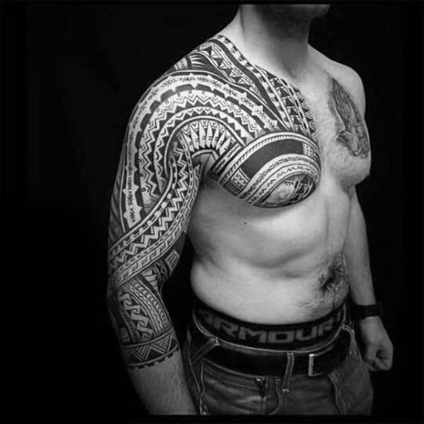 tatuaje media manga tribal para hombre 34