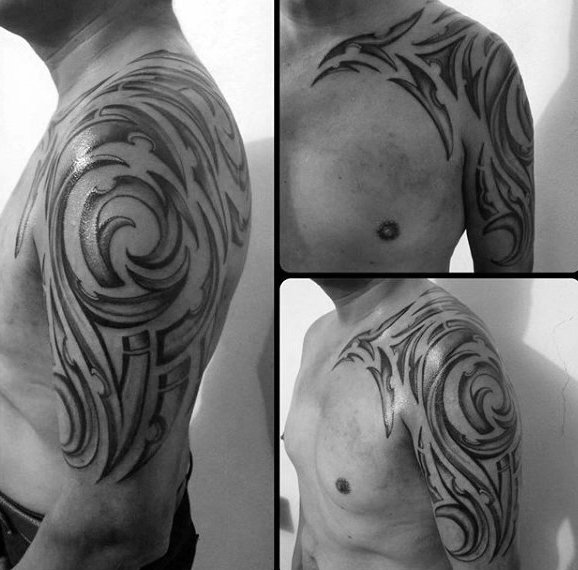 tatuaje media manga tribal para hombre 40