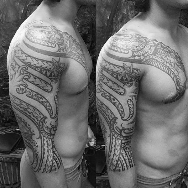 tatuaje media manga tribal para hombre 45