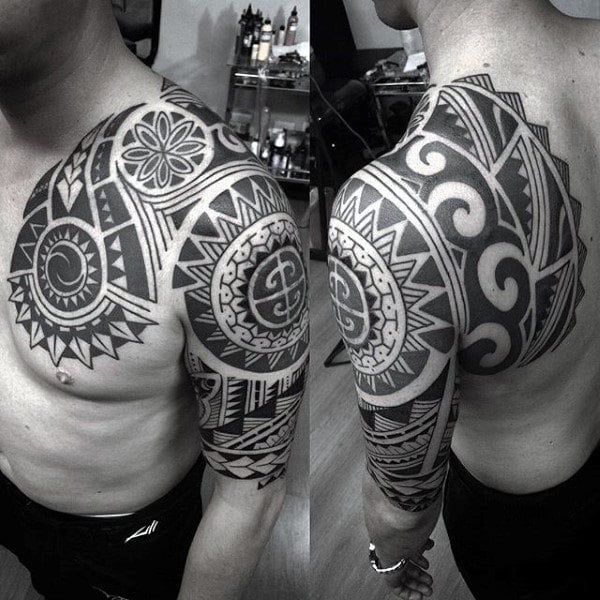 tatuaje media manga tribal para hombre 58