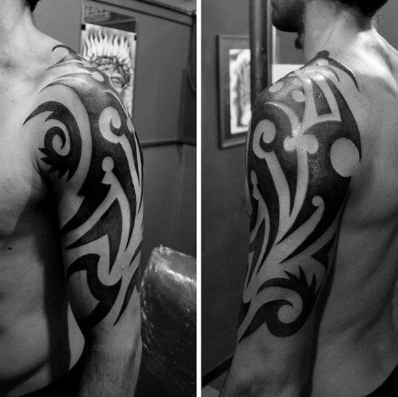tatuaje media manga tribal para hombre 59