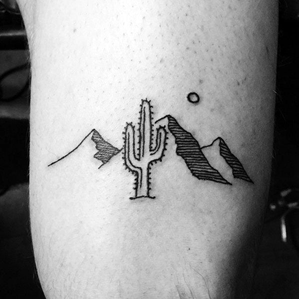 tatuaje minimalista montana para hombre 34