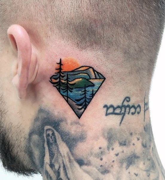 tatuaje minimalista montana para hombre 46