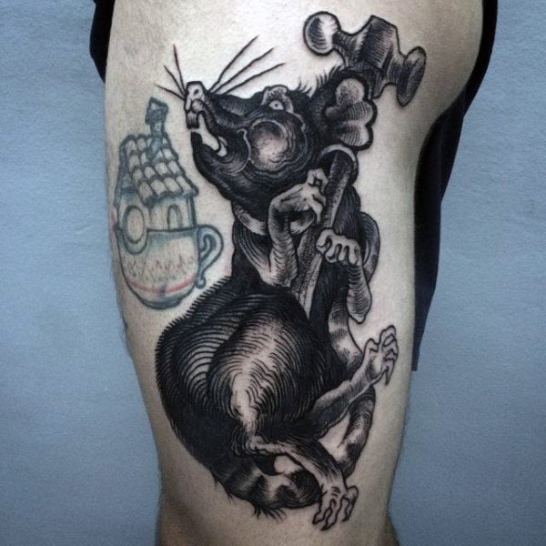 tatuaje rata para hombre 65