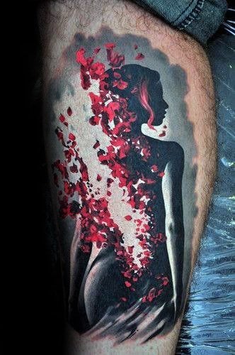 tatuaje rojo y negro para hombre 01
