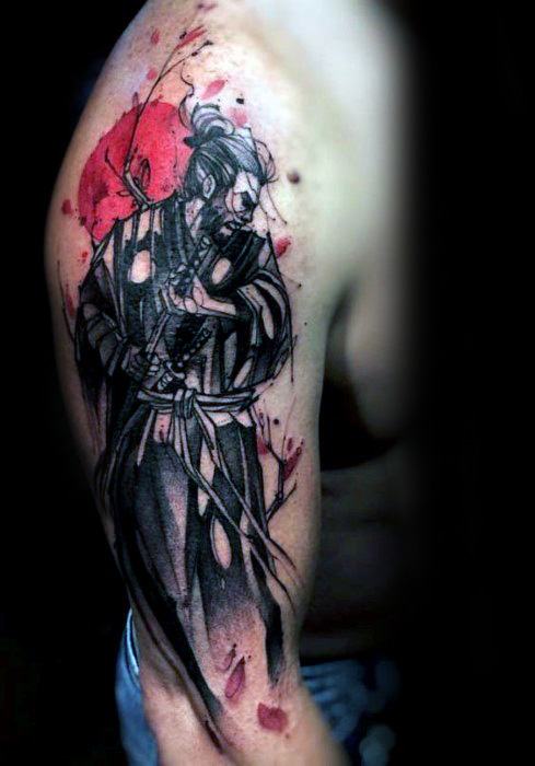 tatuaje rojo y negro para hombre 22