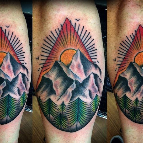 tatuaje tradicional montana para hombre 16