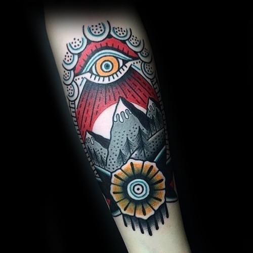 tatuaje tradicional montana para hombre 25