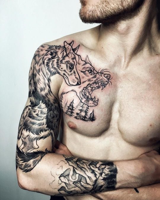 tatuaje lobo 50