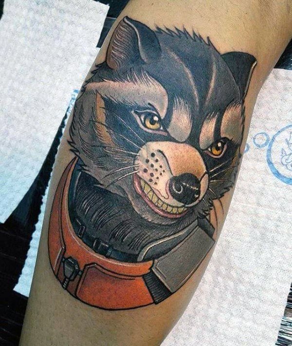 tatuaje mapache 45