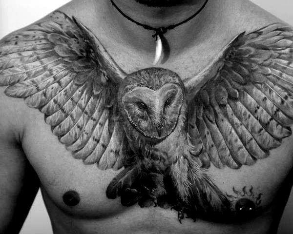 69 Tatuajes de búhos o lechuzas en el pecho