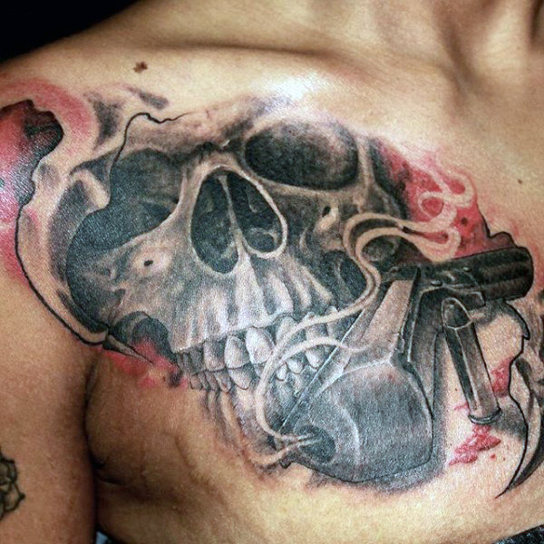 tatuaje pistola hombre 45