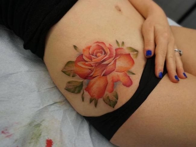 tatuaje rosa 163