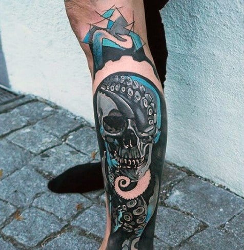 tatuaje calavera pulpo 31