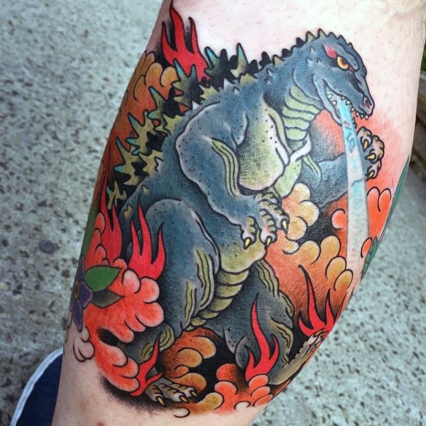 80 Tatuajes de Godzilla (Con el significado)